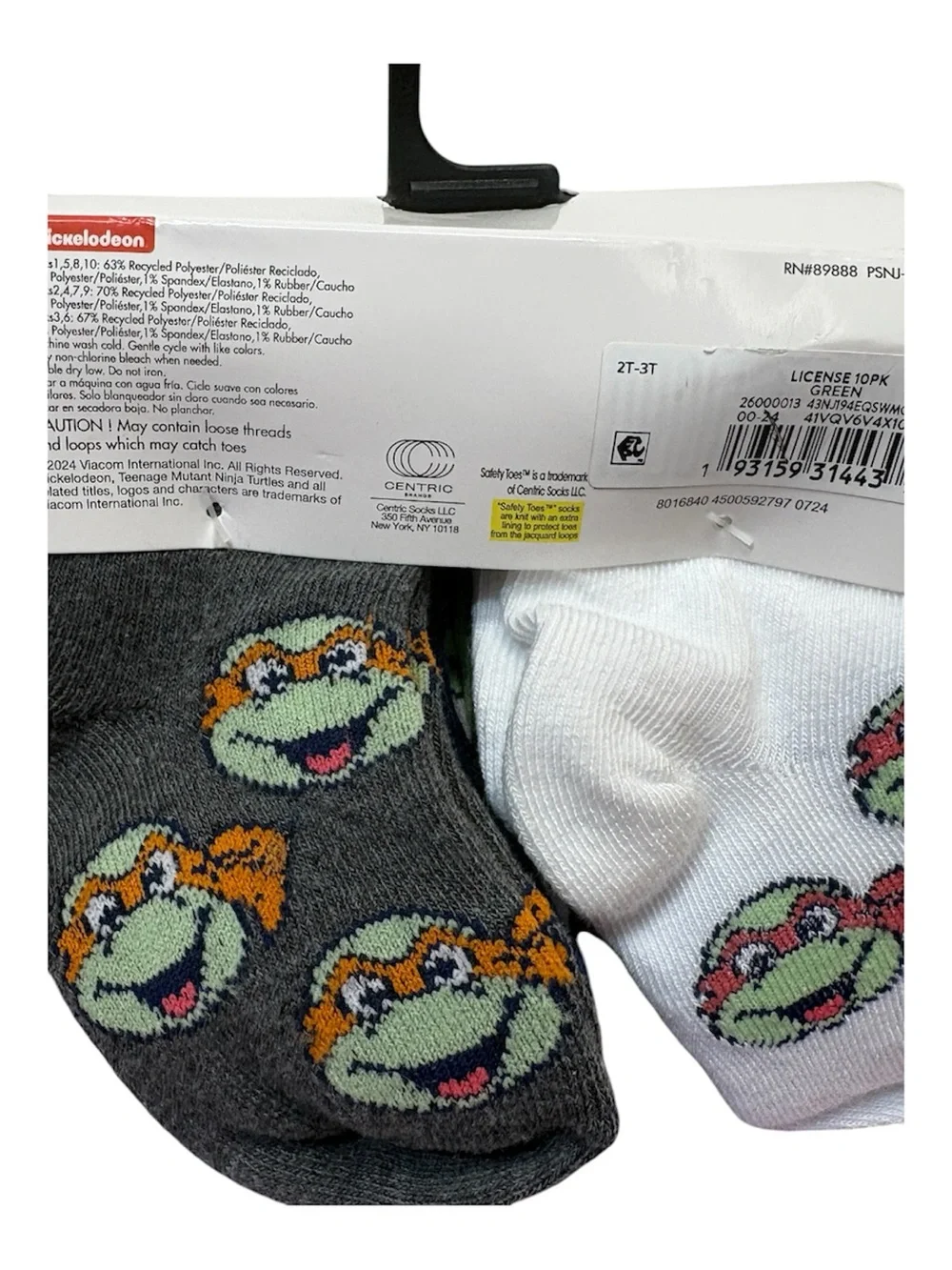 Nickelodeon Teenage Mutant Ninja Turtles Toddler Ankle Socks 10-Pack 2T-3T NWT